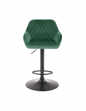 Scaun de bar HM H103 Verde cu spatar matlasat si baza metalica [6]