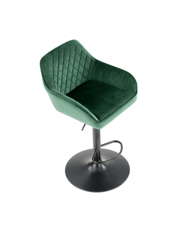 Scaun de bar HM H103 Verde cu spatar matlasat si baza metalica [8]