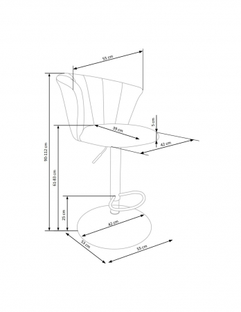 Scaun de bar HM H104 Bej [8]