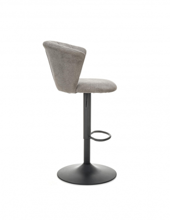 scaun de bar gri HM H104 cu spatar curbat din stofă si baza metalica [2]