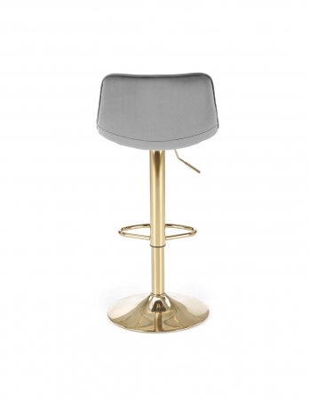 Scaun de bar HM H120 gri cu picioare aurii, catifea [10]