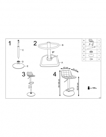 Scaun de bar HM H120 gri cu picioare aurii, catifea [11]
