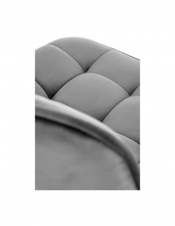 Scaun de bar HM H120 gri cu picioare aurii, catifea [7]