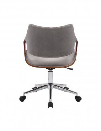 Scaun de birou HM Colt, din catifea gri, cu picioare cromate și design modern [3]