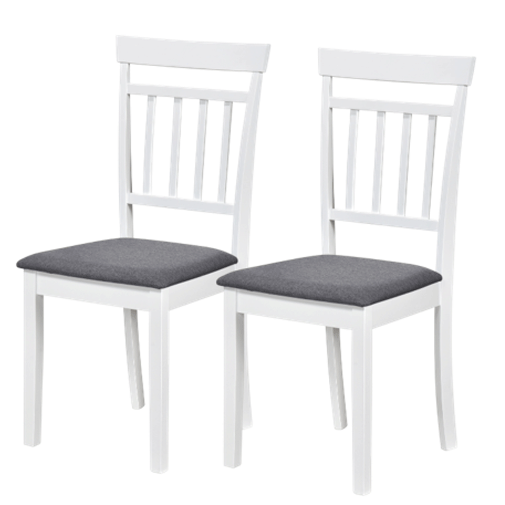 Scaun de living si bucatarie din lemn masiv Hudson, tapiterie stofa,100 kg, 94x50x42 cm, alb/gri [1]