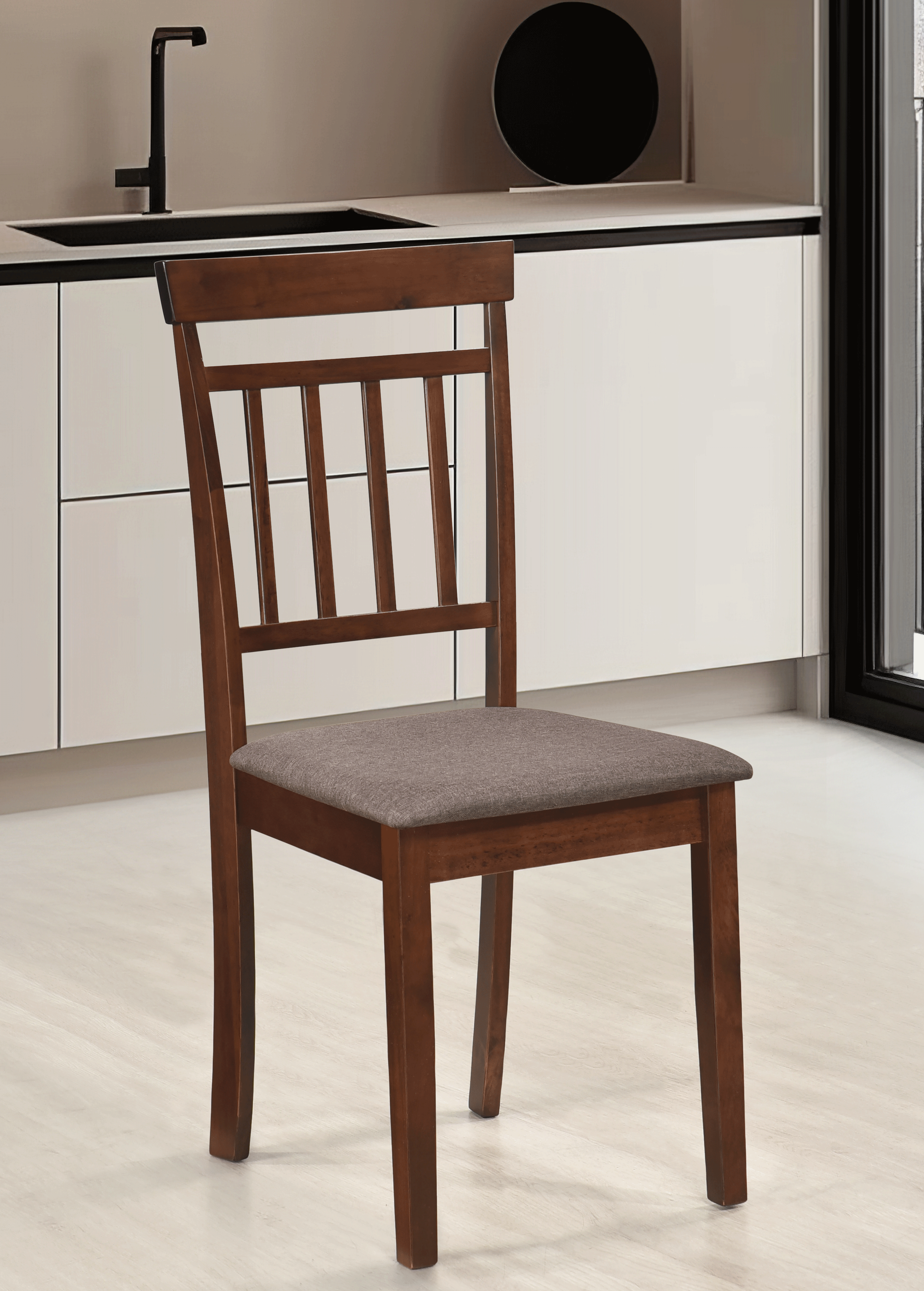 Scaun de living si bucatarie din lemn masiv Hudson, tapiterie stofa,100 kg, 94x50x42 cm, nuc/maro [0]