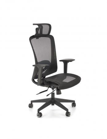 Scaun directorial negru cu tetiera HM Goliat, mesh respirabil [1]