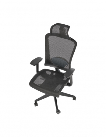 Scaun directorial negru cu tetiera HM Goliat, mesh respirabil [4]