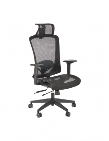 Scaun directorial negru cu tetiera HM Goliat, mesh respirabil [5]