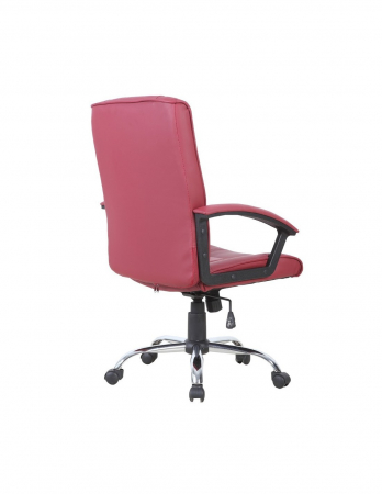 Scaun directorial GN02 bordo din piele ecologica PU cu baza cromata [2]
