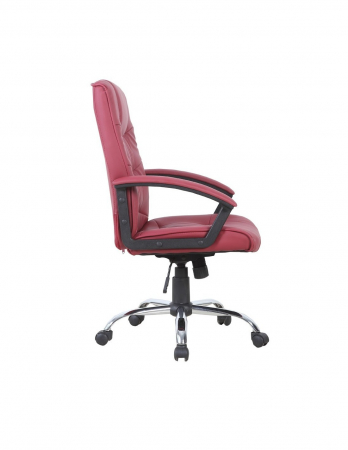 Scaun directorial GN02 bordo din piele ecologica PU cu baza cromata [3]