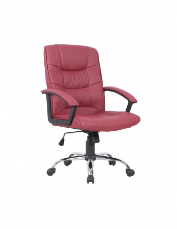 Scaune directoriale - Scaun directorial GN02 bordo din piele ecologica PU cu baza cromata