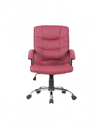 Scaun directorial GN02 bordo din piele ecologica PU cu baza cromata [1]