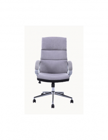 Scaun directorial GN109 gri din material textil, cu brate cromate si baza metalica pe roti [1]
