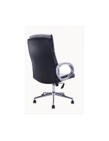 Scaun directorial GN109 gri din material textil, cu brate cromate si baza metalica pe roti [3]