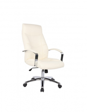 Scaune directoriale - Scaun directorial GN62 piele ecologica crem cu brate metalice si baza cu rotile