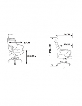 Scaun directorial GN65 mocha cu tetiera si brate cromate [4]