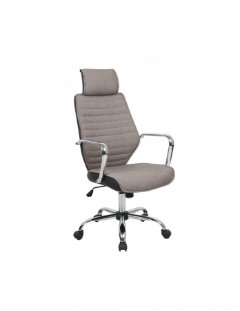 Scaune birou - Scaun directorial GN65 mocha cu tetiera si brate cromate
