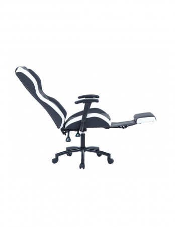 Scaun directorial GN77 Kronos negru-alb, cu suport pentru picioare retractabil [3]