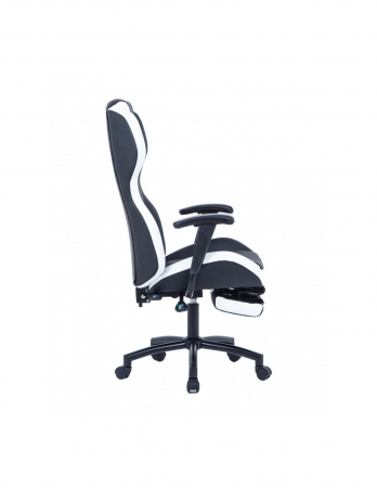 Scaun directorial GN77 Kronos negru-alb, cu suport pentru picioare retractabil [4]