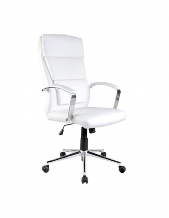 Scaune directoriale - Scaun directorial HM Aurelius alb, piele ecologica, cadru cromat, ergonomic