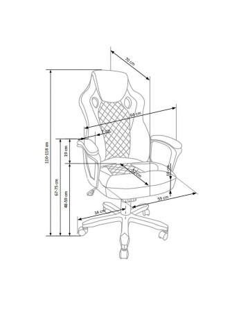 Scaun directorial HM Baffin rosu - negru, piele ecologica [2]