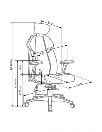 Scaun directorial HM Chrono gri - negru, design ergonomic, tetiera reglabila [7]