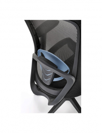 Scaun directorial negru HM Gilberto, ergonomic, cu suport lombar și bază din aluminiu cromat [6]