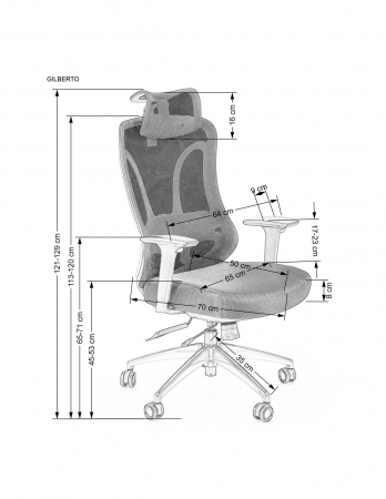 Scaun directorial negru HM Gilberto, ergonomic, cu suport lombar și bază din aluminiu cromat [8]