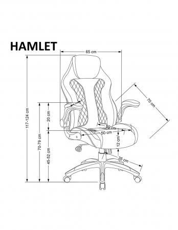 Scaun directorial HM Hamlet negru cu design ergonomic si cotiere reglabile [6]