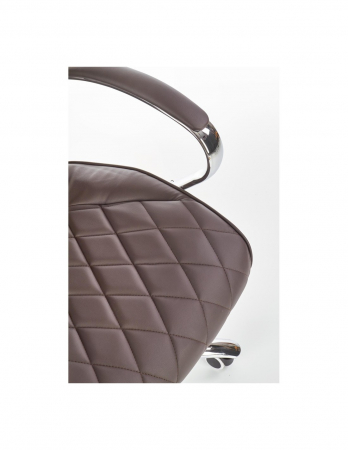 Scaun directorial HM Hilton piele ecologica maro cu baza cromata [2]