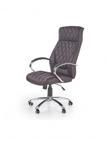 Scaun directorial HM Hilton piele ecologica maro cu baza cromata [7]