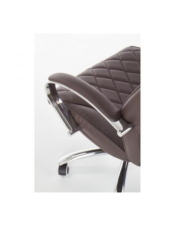 Scaun directorial HM Hilton piele ecologica maro cu baza cromata [1]