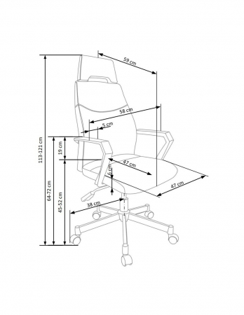 Scaun directorial HM Olaf gri cu baza cromata si spatar ergonomic [3]
