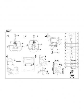 Scaun directorial HM Olaf gri cu baza cromata si spatar ergonomic [4]