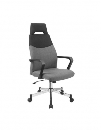 Scaun directorial HM Olaf gri cu baza cromata si spatar ergonomic [5]