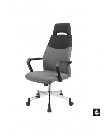 Scaun directorial HM Olaf gri cu baza cromata si spatar ergonomic [1]