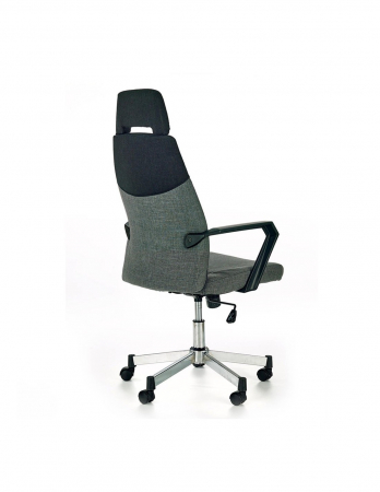 Scaun directorial HM Olaf gri cu baza cromata si spatar ergonomic [2]