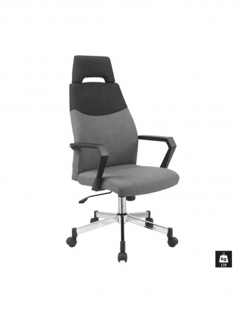 Scaune directoriale - Scaun directorial HM Olaf gri cu baza cromata si spatar ergonomic