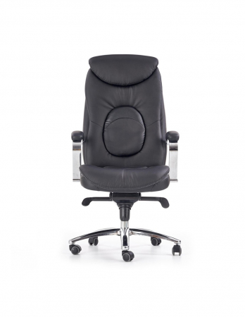 Scaun directorial HM Quad negru din piele ecologica cu baza cromata [2]