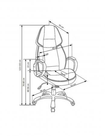 Scaun directorial HM Rubin negru cu rosu, design ergonomic [3]