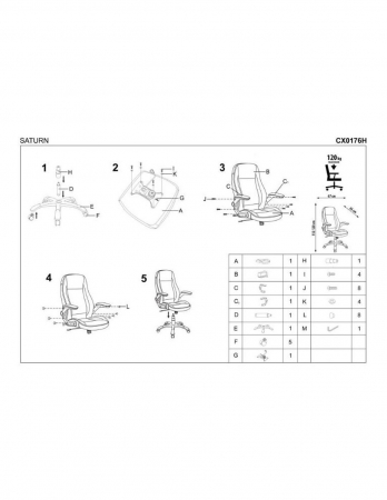 Scaun directorial HM Saturn alb, piele ecologica perforata, brate ajustabile [3]