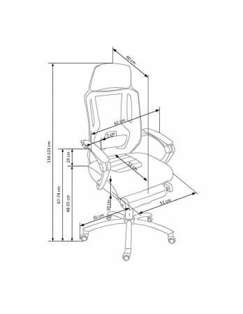 Scaun directorial HM Freeman gri cu spătar mesh și suport pentru picioare [7]