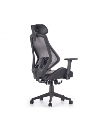 Scaun directorial ergonomic negru cu spatar mesh si tetiera [3]