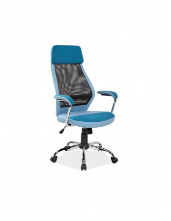 Scaune directoriale - Scaun directorial mesh SL Q336 albastru cu baza cromata si roti