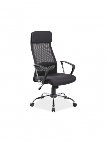 Scaune directoriale - Scaun directorial ergonomic negru SL Q345 cu spatar mesh si baza metal cromat