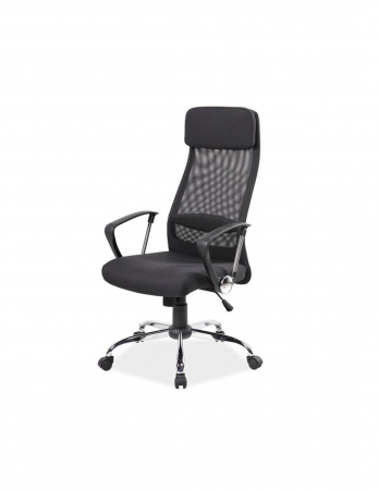 Scaun directorial ergonomic negru SL Q345 cu spatar mesh si baza metal cromat [1]