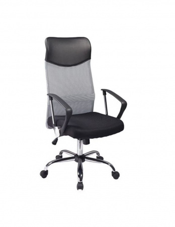 Scaune directoriale - Scaun directorial gri SL Q025 cu spatar din mesh si baza cromata
