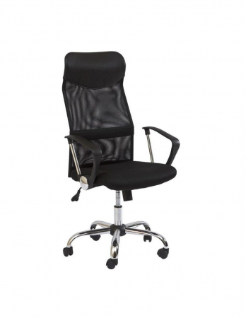 Scaune directoriale - Scaun directorial SL Q025 negru cu spatar din mesh si baza cromata
