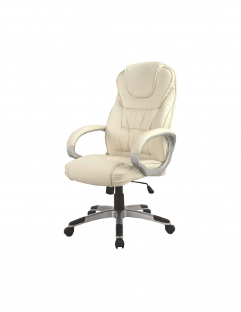 Scaun directorial SL Q031 crem, din piele ecologică, cu suport lombar [1]